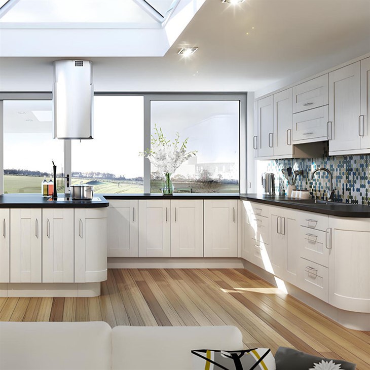 white thermofoil shaker cabinets