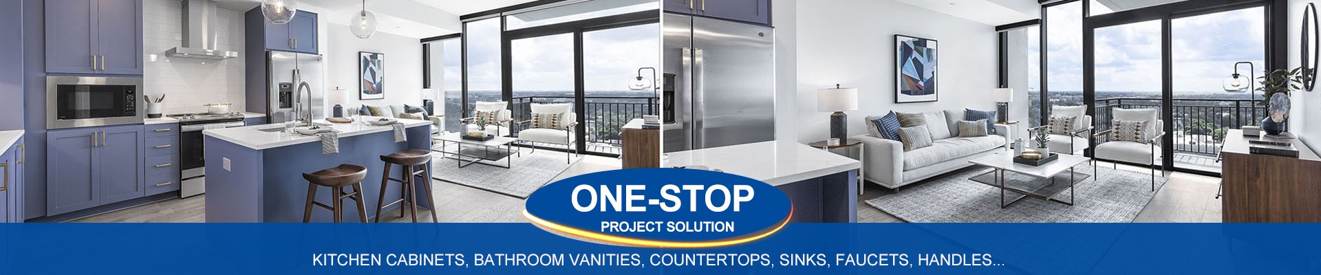 Kitchen cabinets, bathroom vanities, countertops, sinks, faucets, handles